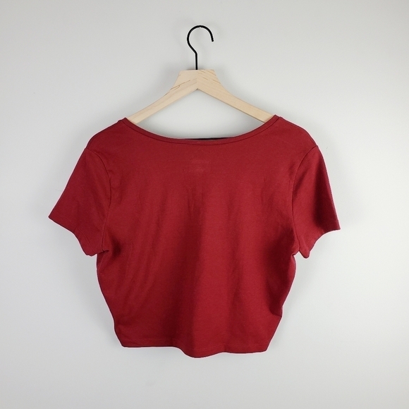 Wild Fable Red Burgundy Crop Tee XXL BNWT - Picture 7 of 9